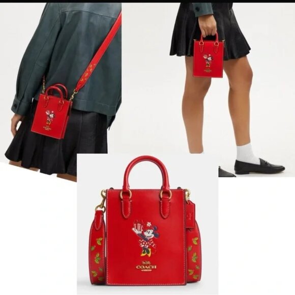 Coach Disney Colab. North South Mini Tote w Minnie Mouse Red Spec. Coll. NEW - Picture 12 of 13